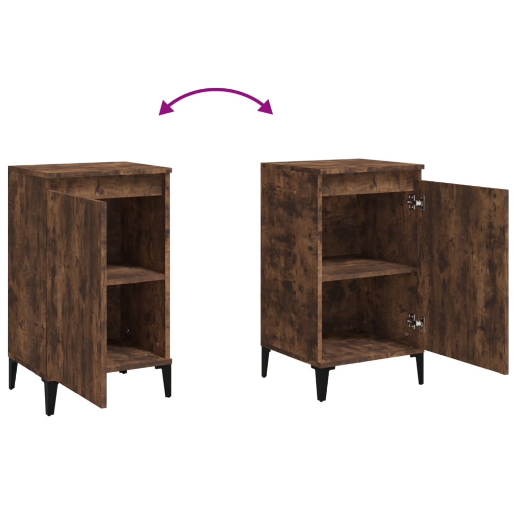 Tables de chevet 2 pcs chêne fumé 40x35x70 cm bois d'ingénierie - XIOS