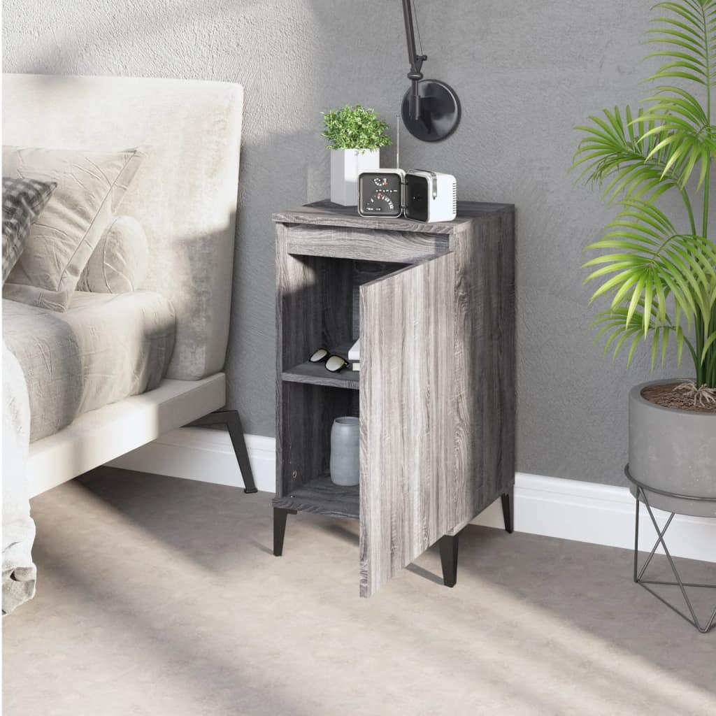 Table de chevet sonoma gris 40x35x70 cm bois d'ingénierie - XIOS