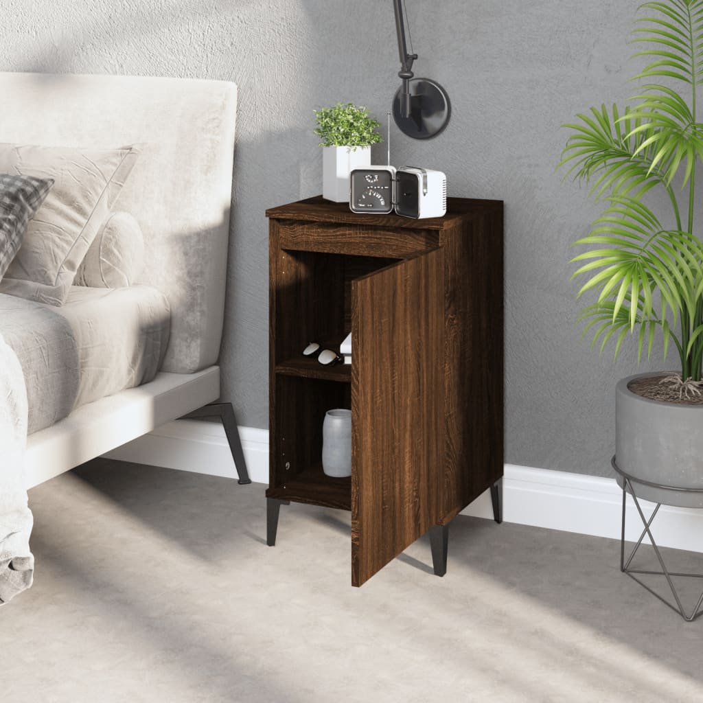 Tables de chevet 2pcs chêne marron 40x35x70cm bois d'ingénierie - XIOS