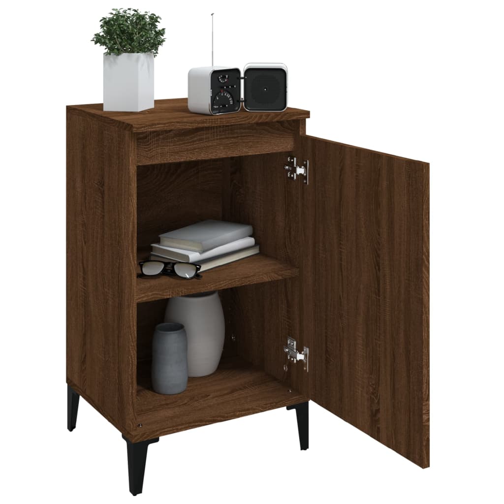 Tables de chevet 2pcs chêne marron 40x35x70cm bois d'ingénierie - XIOS