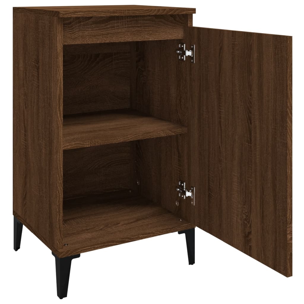 Tables de chevet 2pcs chêne marron 40x35x70cm bois d'ingénierie - XIOS