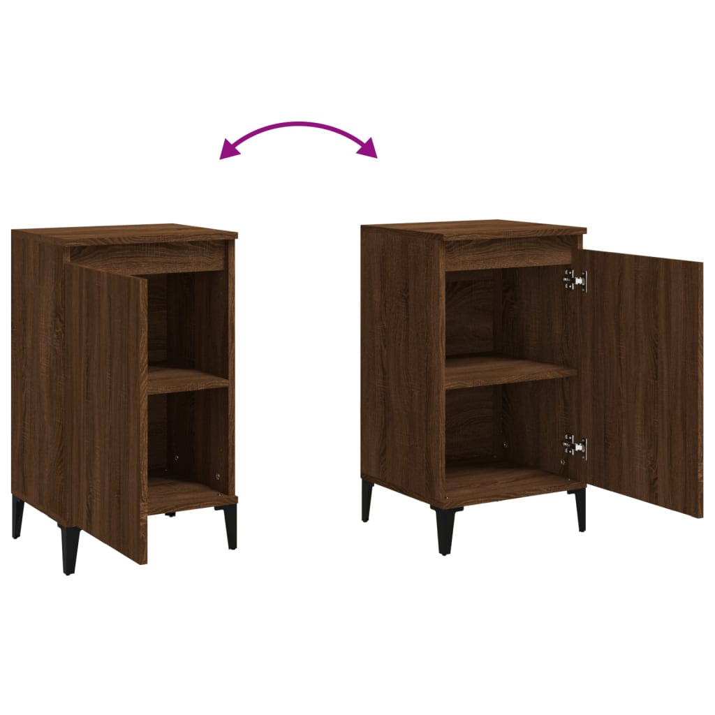 Tables de chevet 2pcs chêne marron 40x35x70cm bois d'ingénierie - XIOS