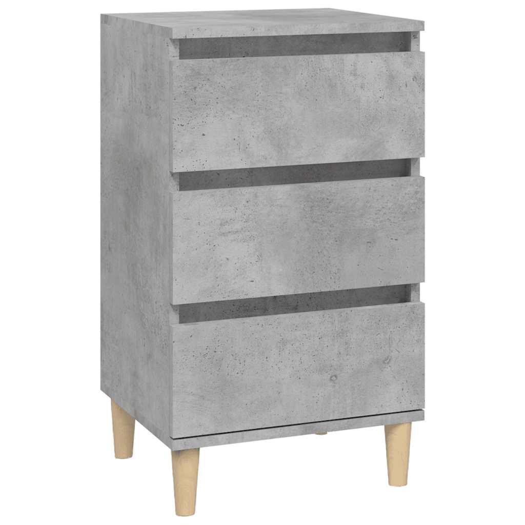 Table de chevet gris béton 40x35x70 cm bois d'ingénierie - XIOS