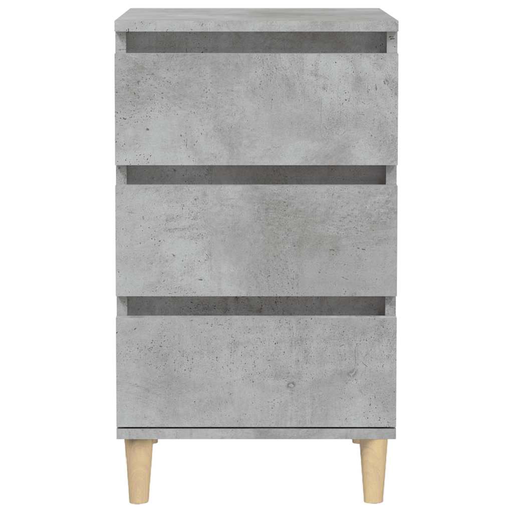 Table de chevet gris béton 40x35x70 cm bois d'ingénierie - XIOS