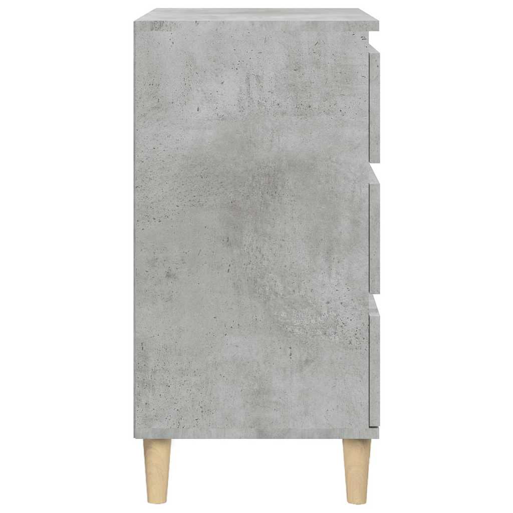 Table de chevet gris béton 40x35x70 cm bois d'ingénierie - XIOS