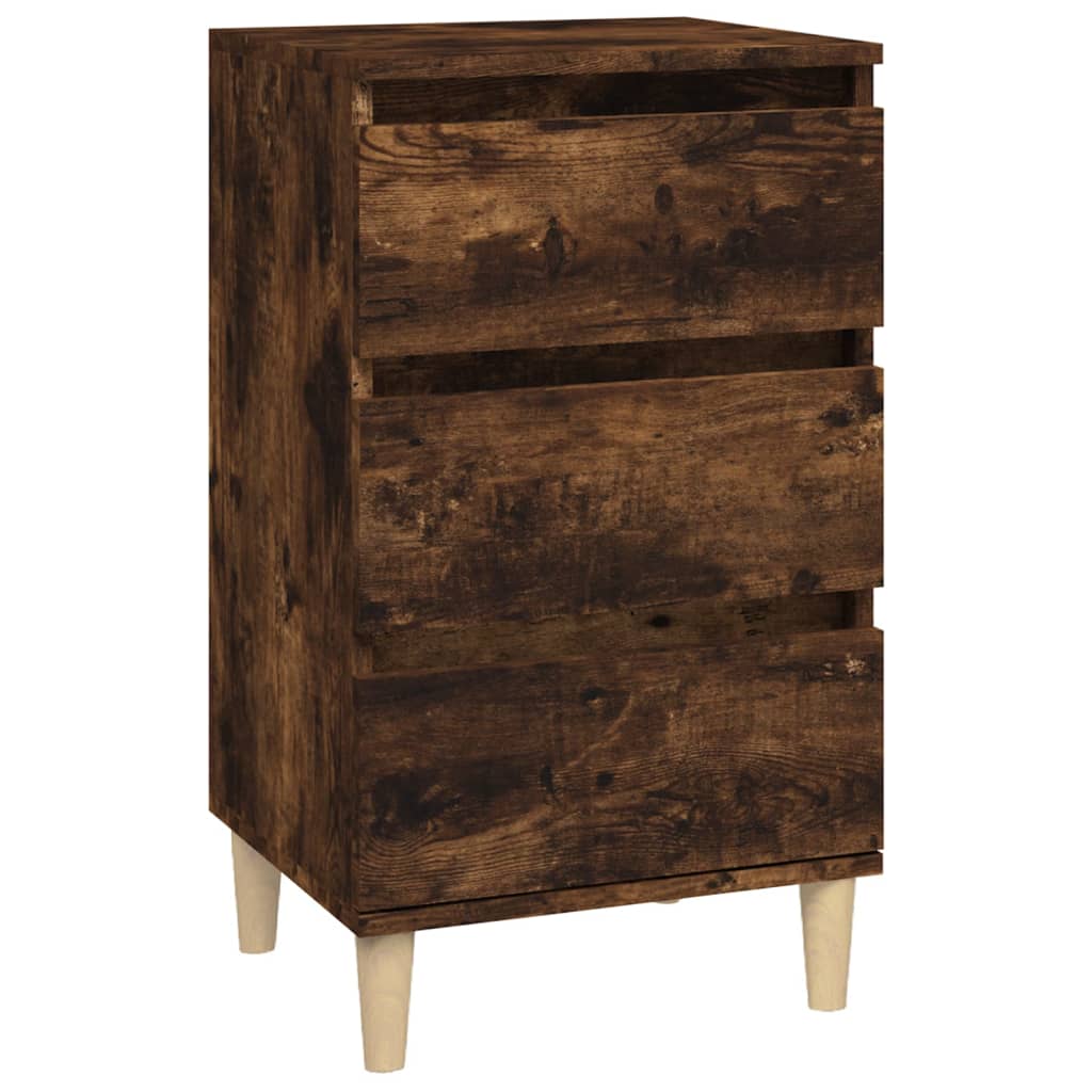 Table de chevet chêne fumé 40x35x70 cm bois d'ingénierie - XIOS
