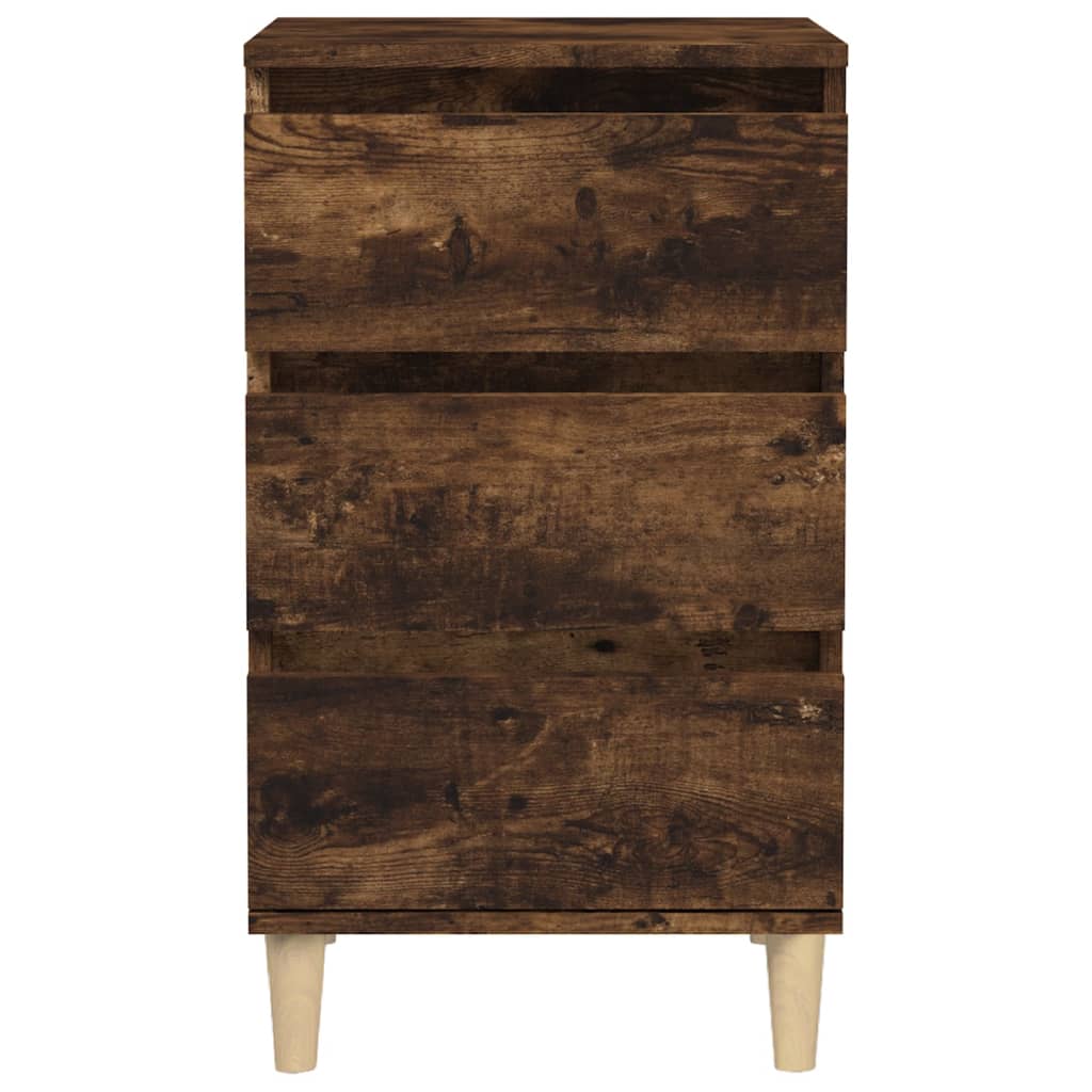 Table de chevet chêne fumé 40x35x70 cm bois d'ingénierie - XIOS