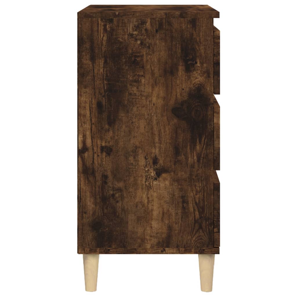Table de chevet chêne fumé 40x35x70 cm bois d'ingénierie - XIOS