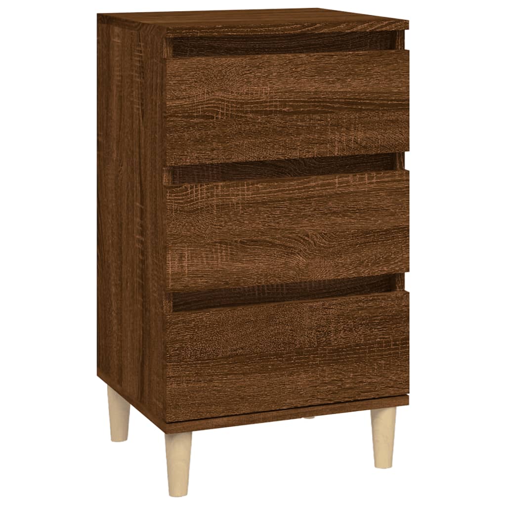 Table de chevet chêne marron 40x35x70 cm bois d'ingénierie - XIOS