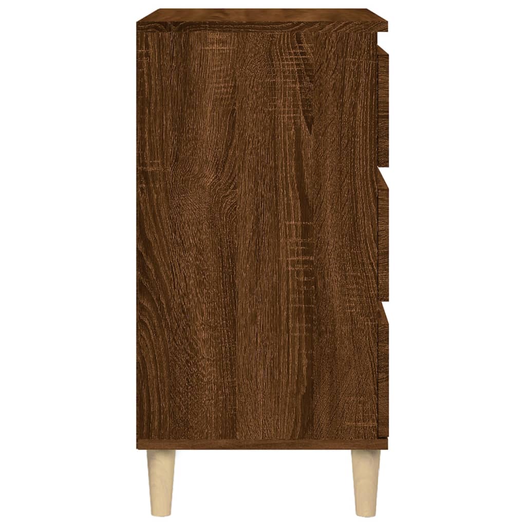 Table de chevet chêne marron 40x35x70 cm bois d'ingénierie - XIOS