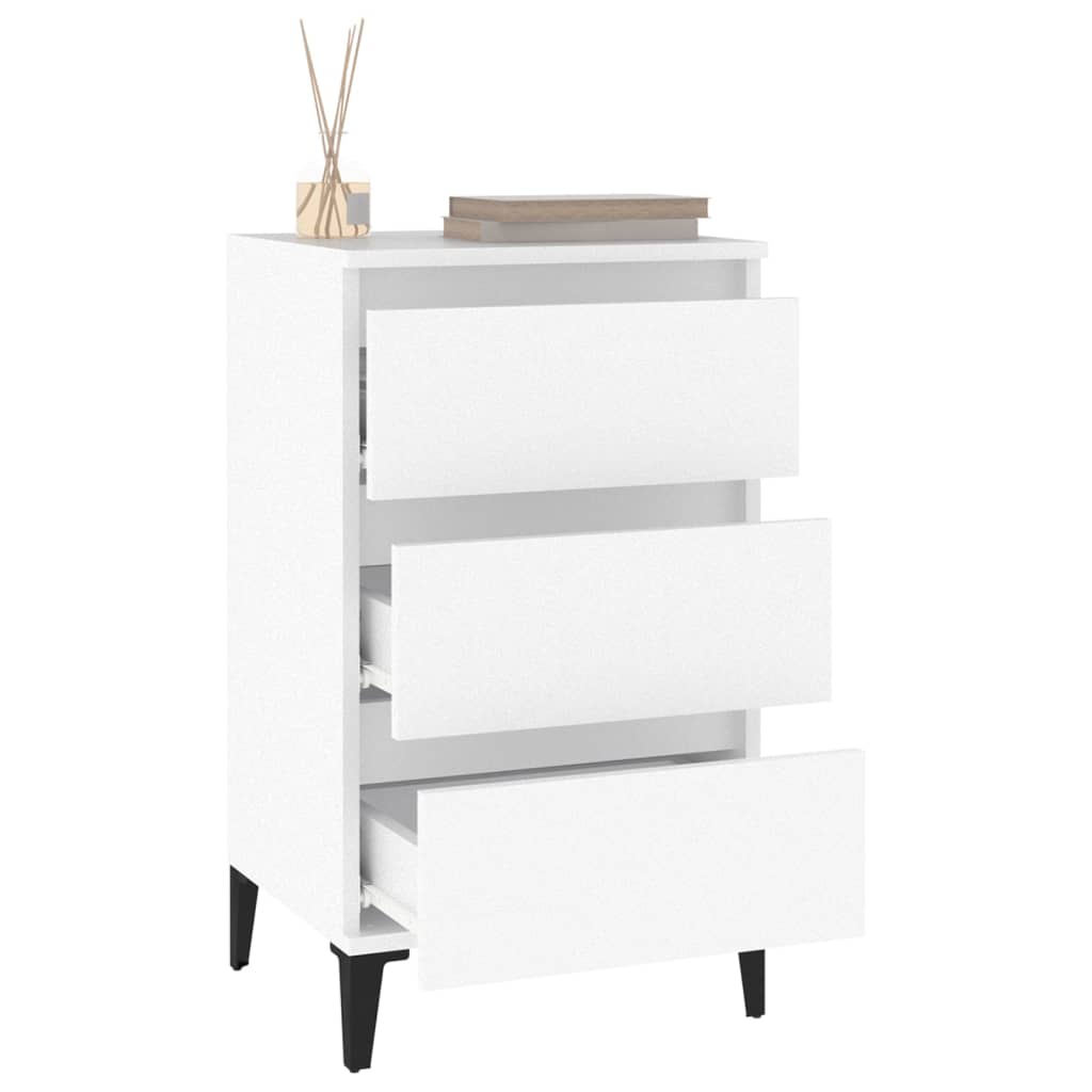 Table de chevet blanc 40x35x70 cm bois d’ingénierie - XIOS