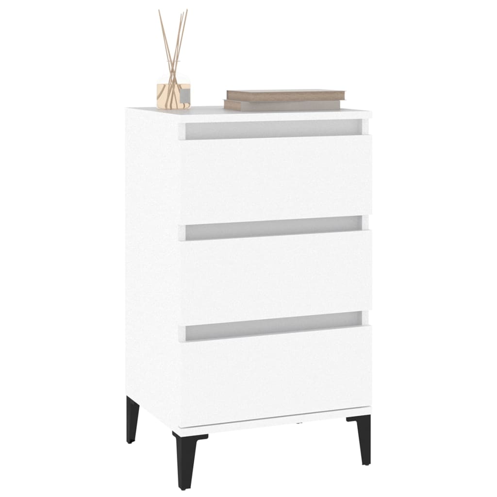 Table de chevet blanc 40x35x70 cm bois d’ingénierie - XIOS