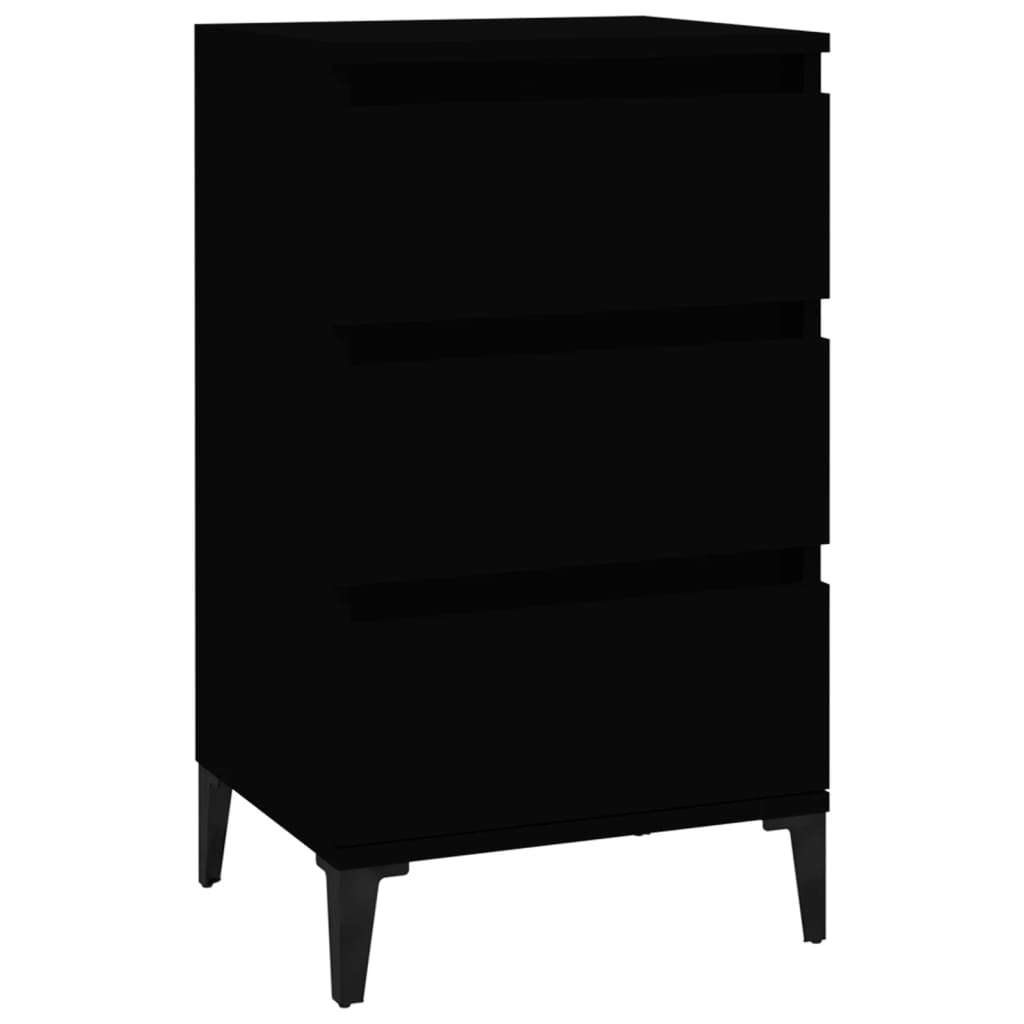 Table de chevet noir 40x35x70 cm bois d’ingénierie - XIOS