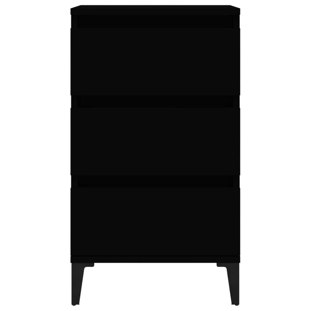 Table de chevet noir 40x35x70 cm bois d’ingénierie - XIOS