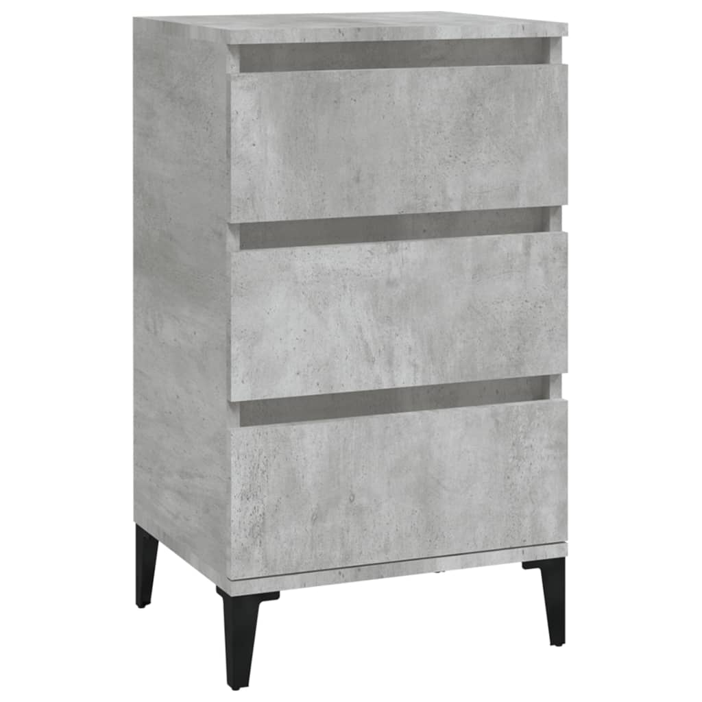 Table de chevet gris béton 40x35x70 cm bois d'ingénierie - XIOS