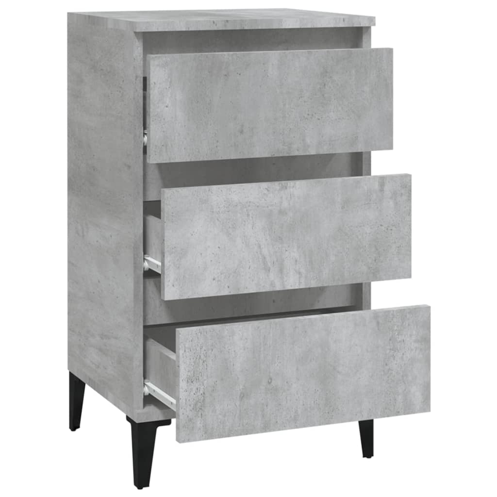 Table de chevet gris béton 40x35x70 cm bois d'ingénierie - XIOS