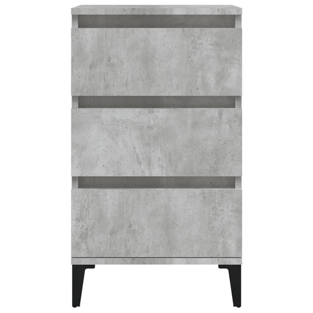 Table de chevet gris béton 40x35x70 cm bois d'ingénierie - XIOS