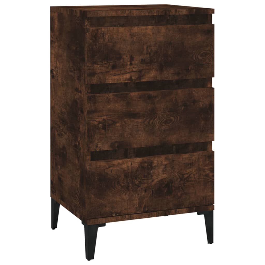 Table de chevet chêne fumé 40x35x70 cm bois d'ingénierie - XIOS