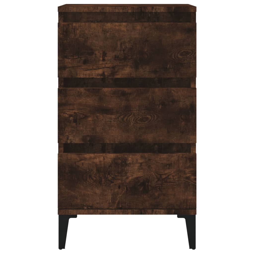 Table de chevet chêne fumé 40x35x70 cm bois d'ingénierie - XIOS