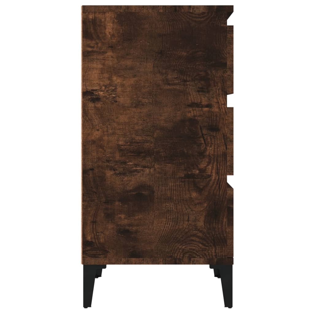 Table de chevet chêne fumé 40x35x70 cm bois d'ingénierie - XIOS