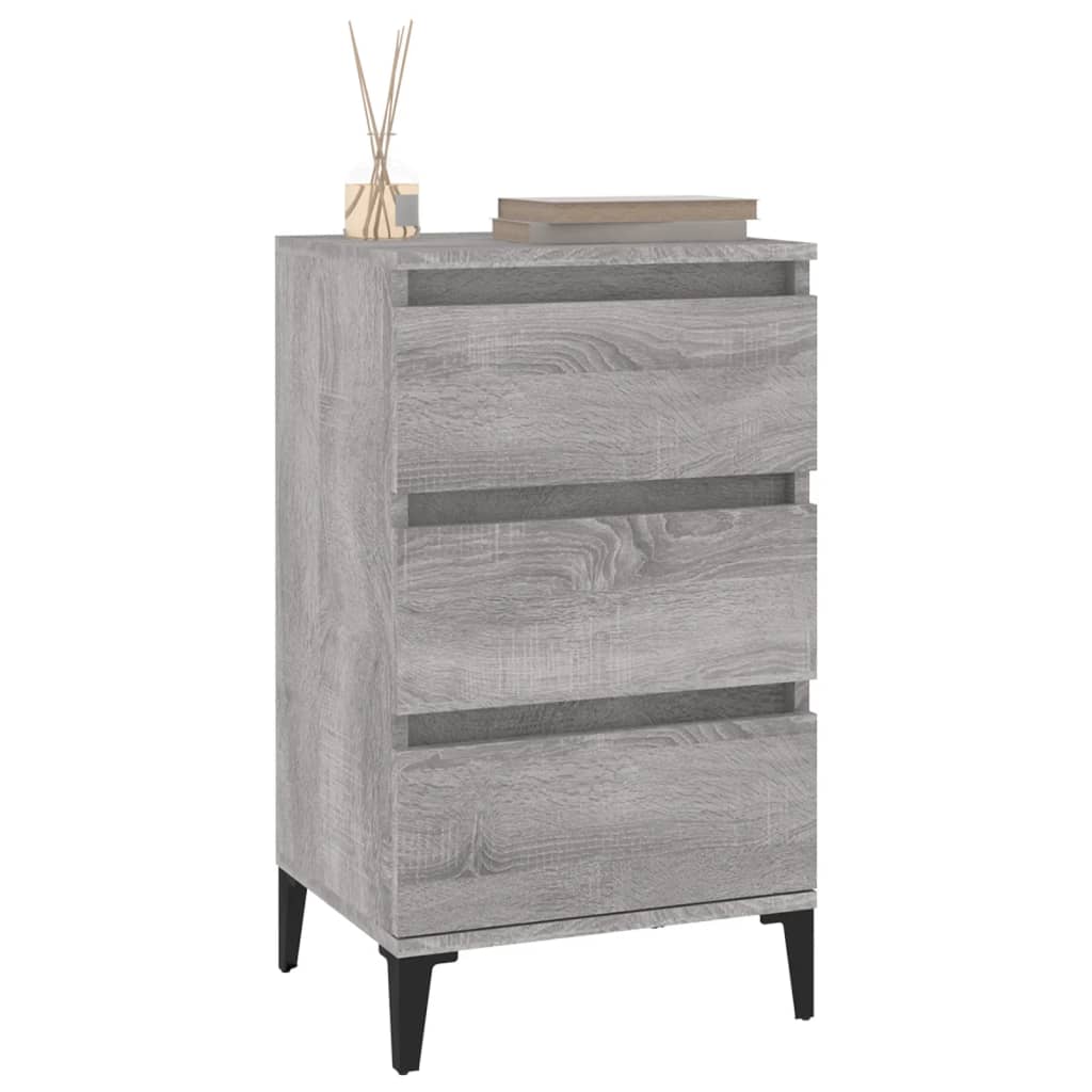 Table de chevet sonoma gris 40x35x70 cm bois d'ingénierie - XIOS