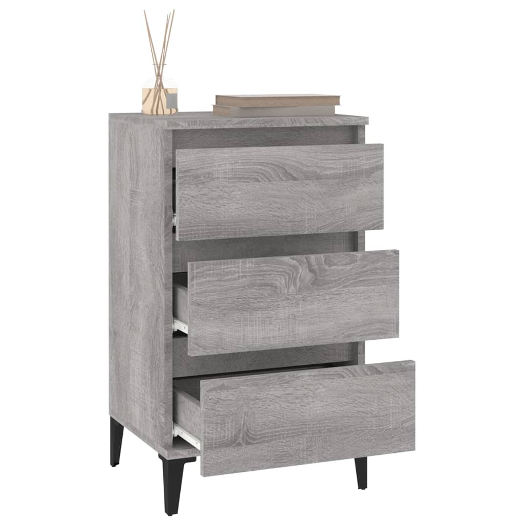 Table de chevet sonoma gris 40x35x70 cm bois d'ingénierie - XIOS