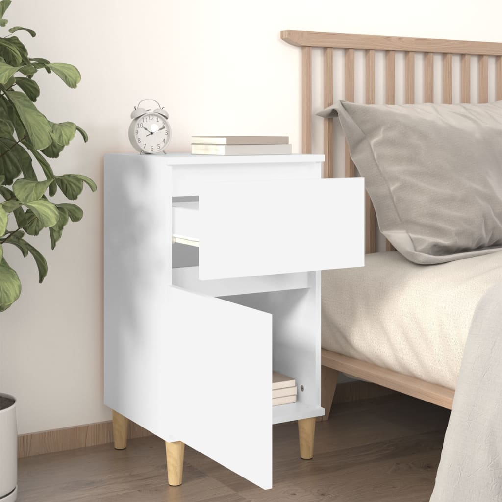 Table de chevet blanc 40x35x70 cm - XIOS