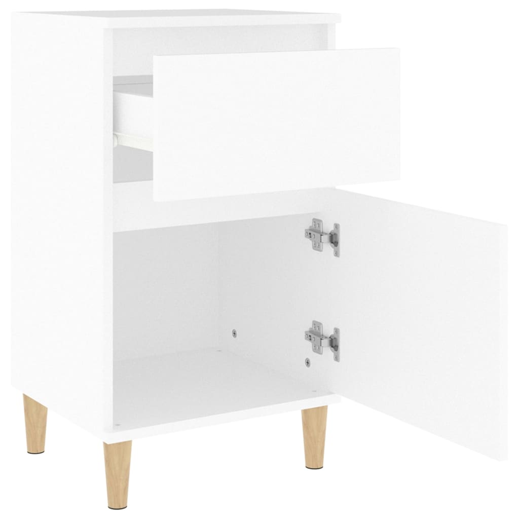 Table de chevet blanc 40x35x70 cm - XIOS