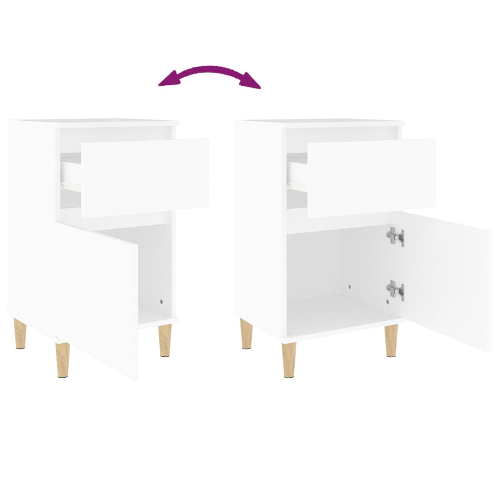 Table de chevet blanc 40x35x70 cm - XIOS