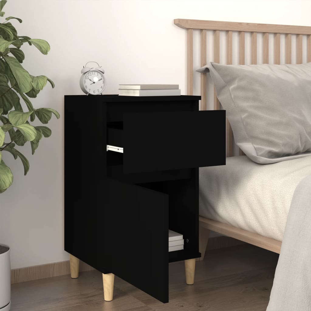 Table de chevet noir 40x35x70 cm - XIOS