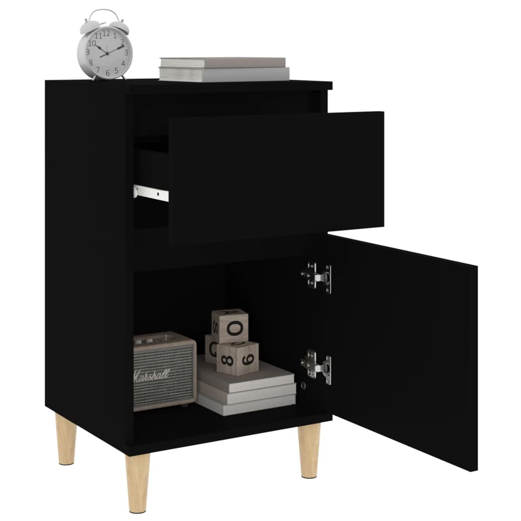 Table de chevet noir 40x35x70 cm - XIOS