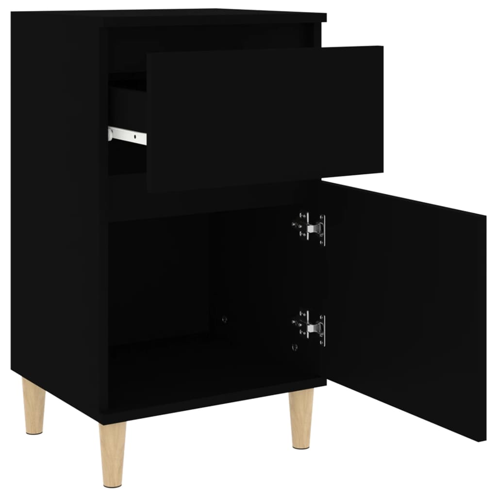 Table de chevet noir 40x35x70 cm - XIOS