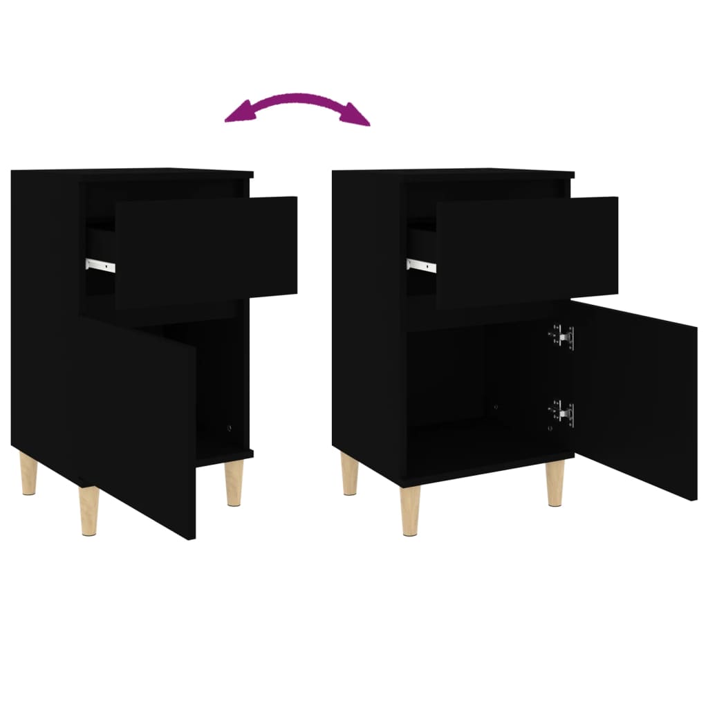 Table de chevet noir 40x35x70 cm - XIOS