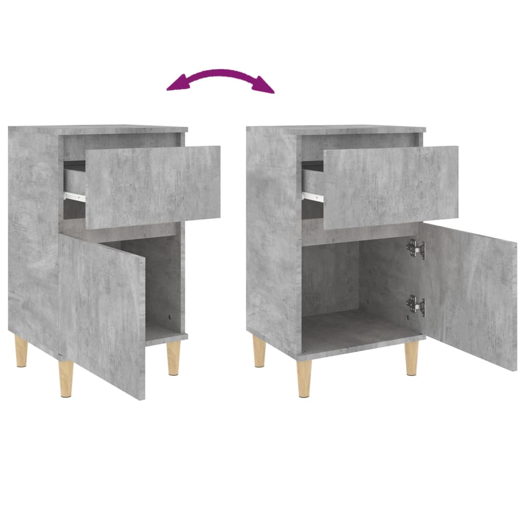 Table de chevet gris béton 40x35x70 cm - XIOS