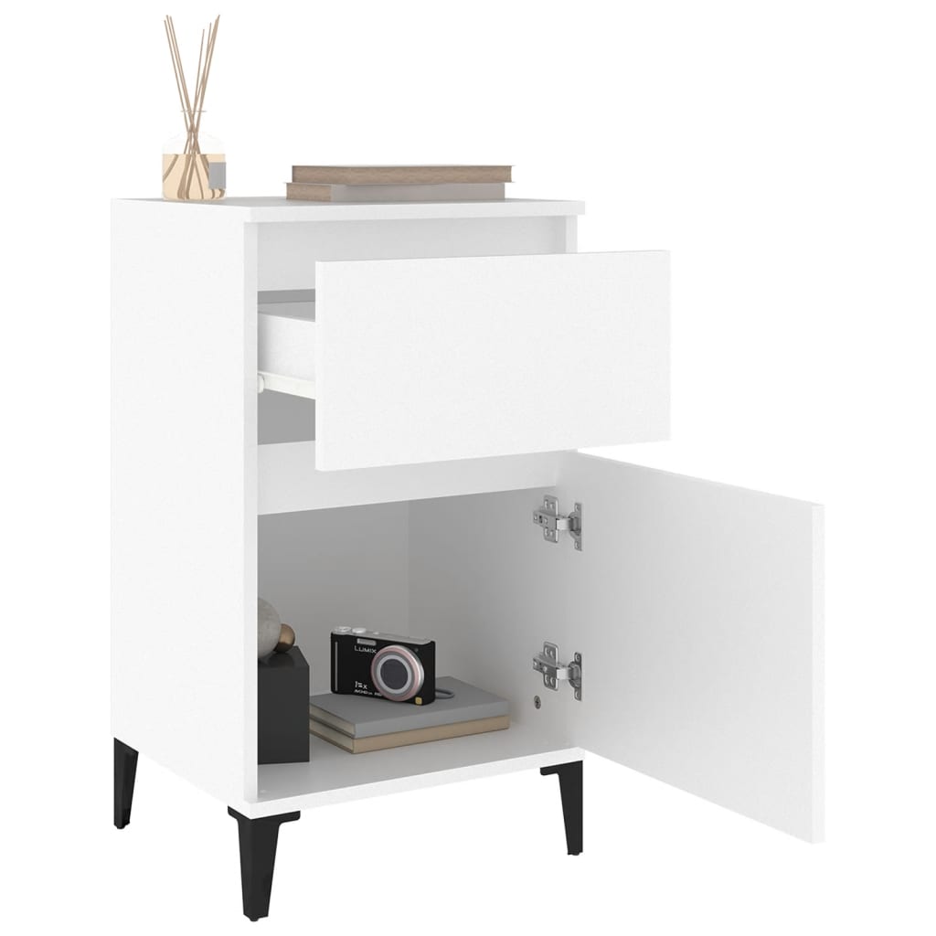 Table de chevet blanc 40x35x70 cm - XIOS