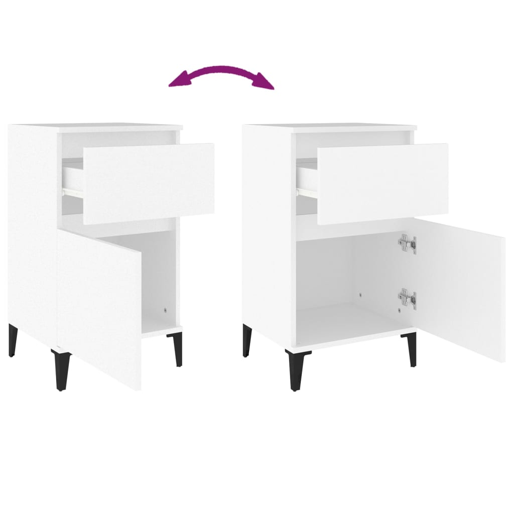 Tables de chevet 2 pcs blanc 40x35x70 cm - XIOS