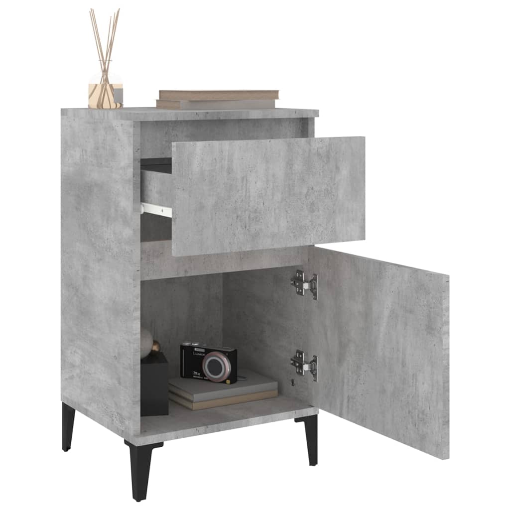 Table de chevet gris béton 40x35x70 cm - XIOS