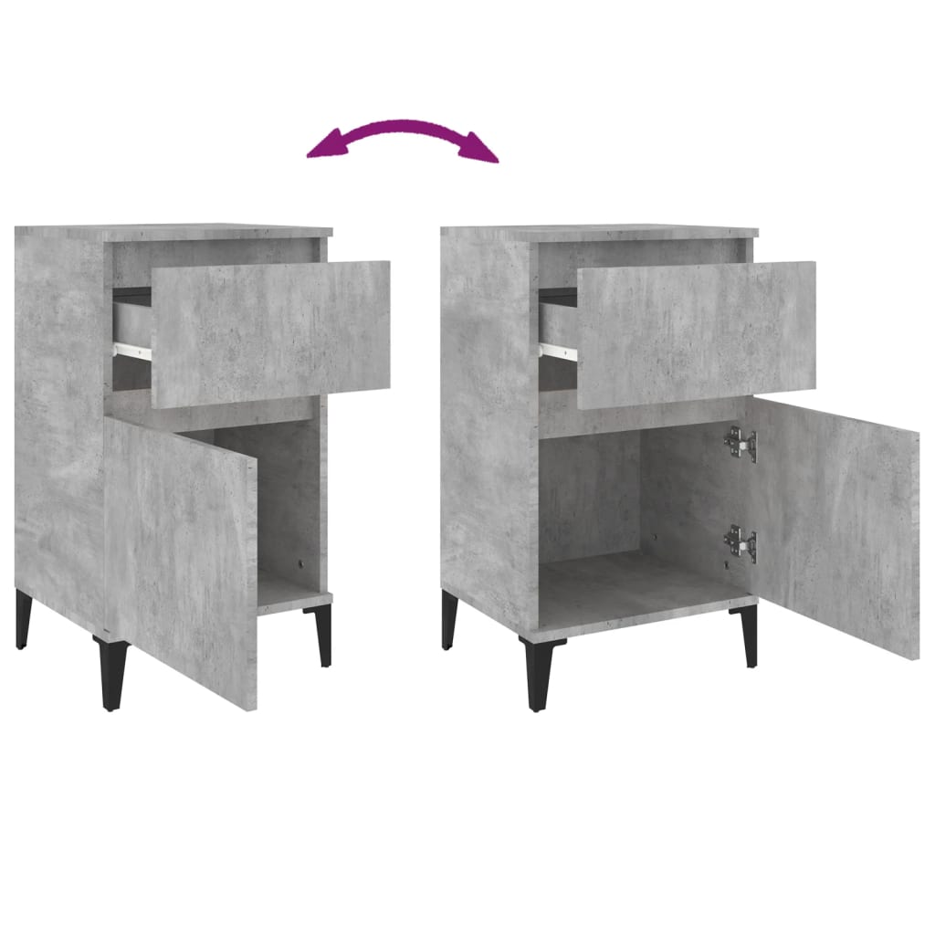 Table de chevet gris béton 40x35x70 cm - XIOS