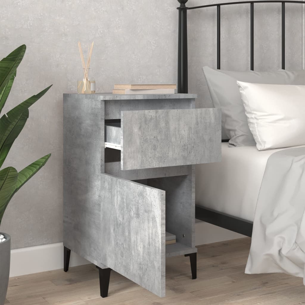 Tables de chevet 2 pcs gris béton 40x35x70 cm - XIOS