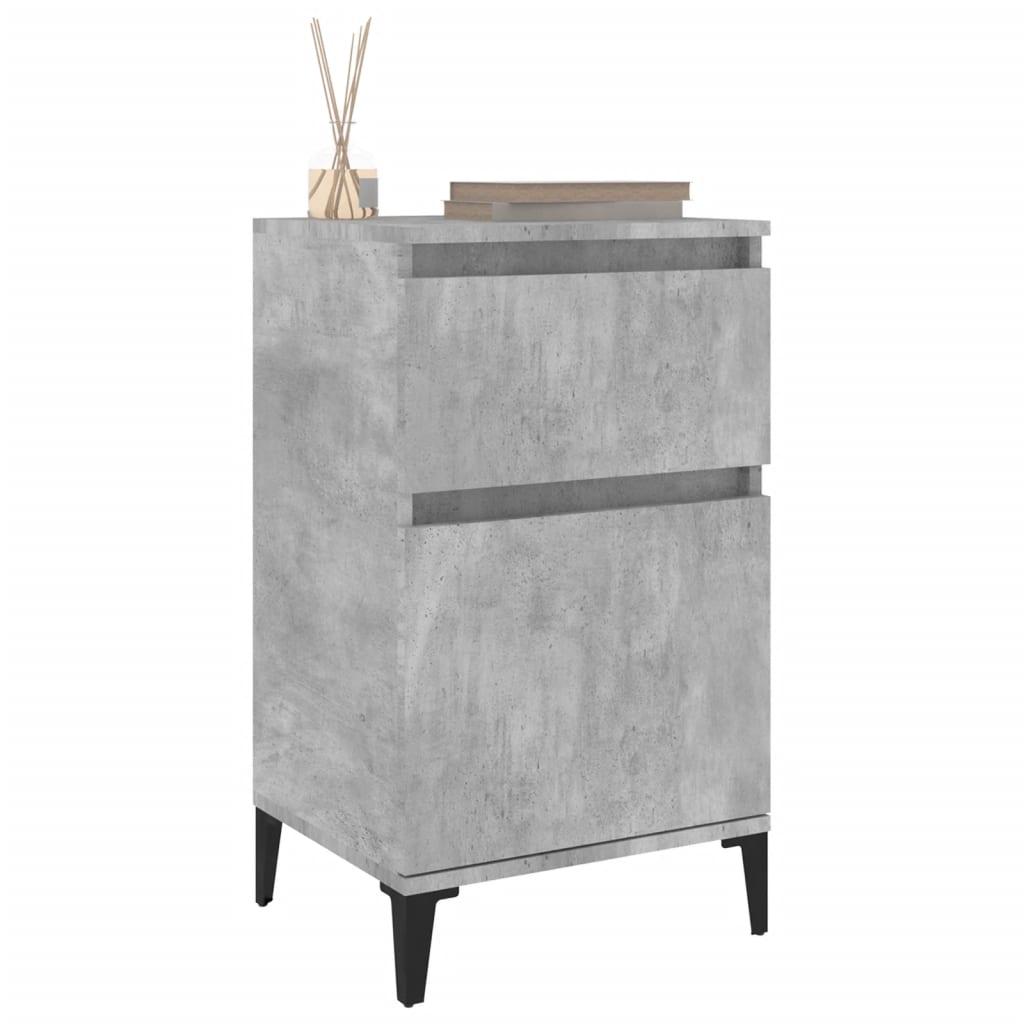 Tables de chevet 2 pcs gris béton 40x35x70 cm - XIOS