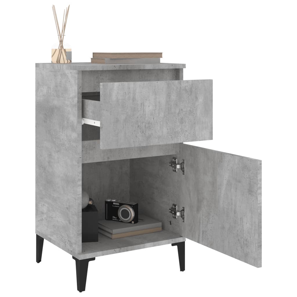 Tables de chevet 2 pcs gris béton 40x35x70 cm - XIOS