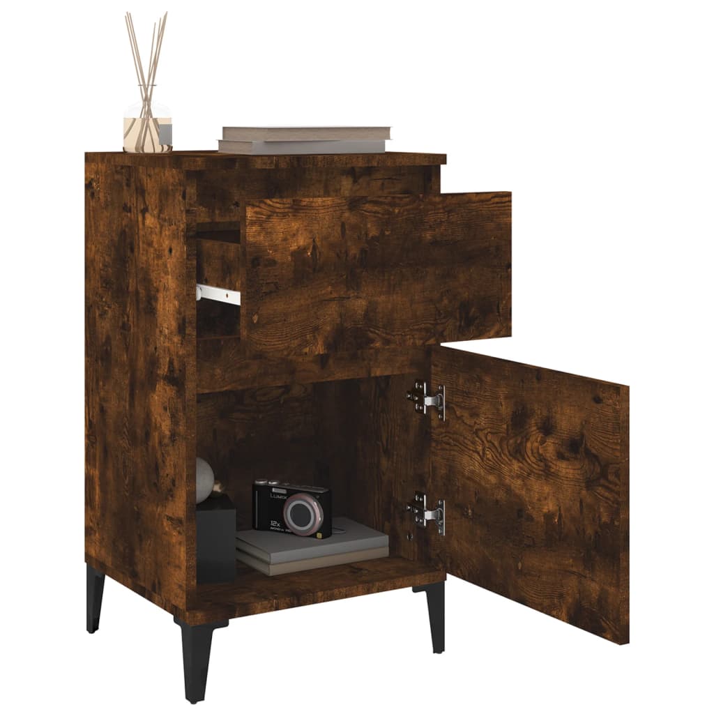Table de chevet chêne fumé 40x35x70 cm - XIOS