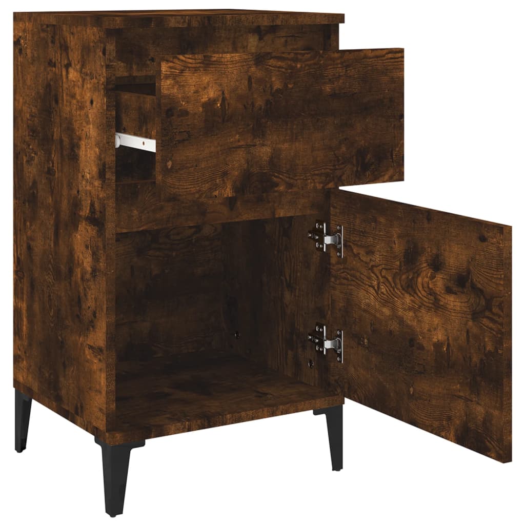Table de chevet chêne fumé 40x35x70 cm - XIOS