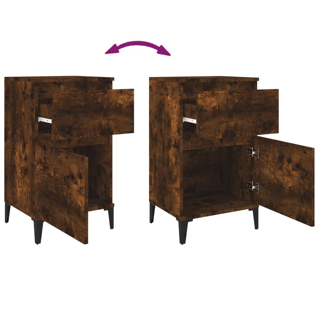 Table de chevet chêne fumé 40x35x70 cm - XIOS