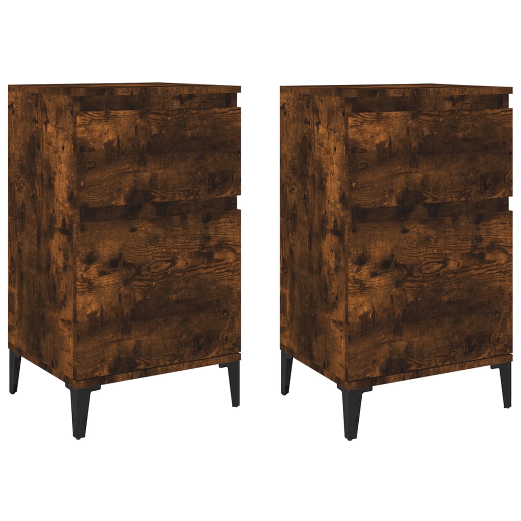 Tables de chevet 2 pcs chêne fumé 40x35x70 cm - XIOS