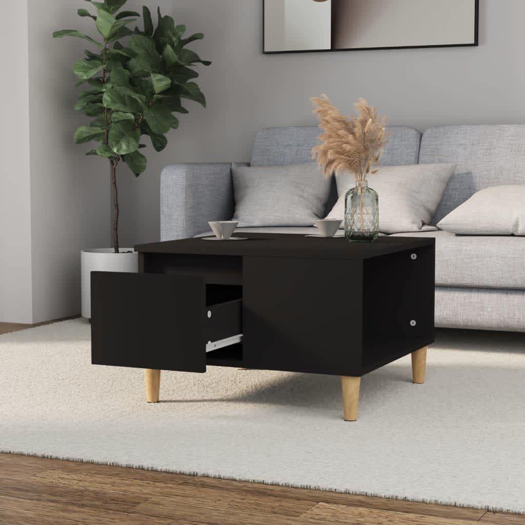 Table basse noir 55x55x36,5 cm bois d'ingénierie - XIOS