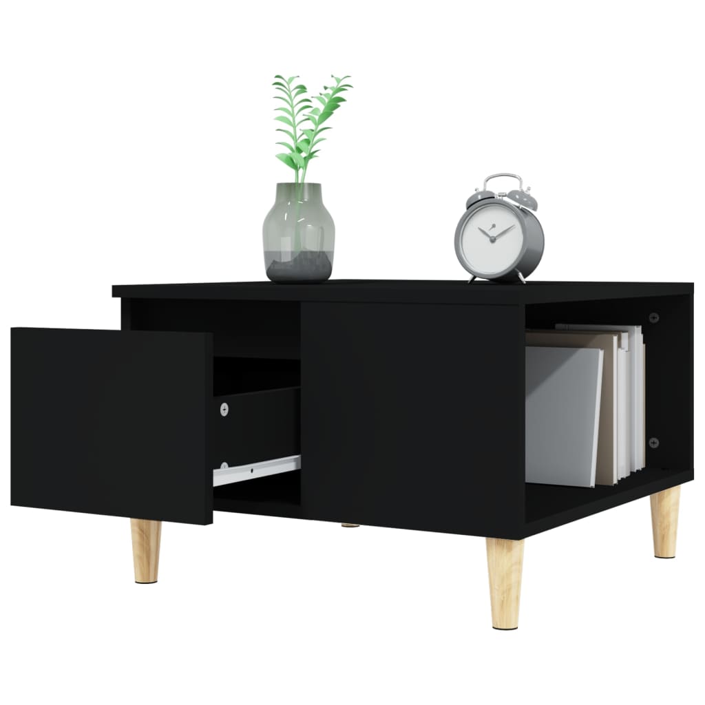 Table basse noir 55x55x36,5 cm bois d'ingénierie - XIOS