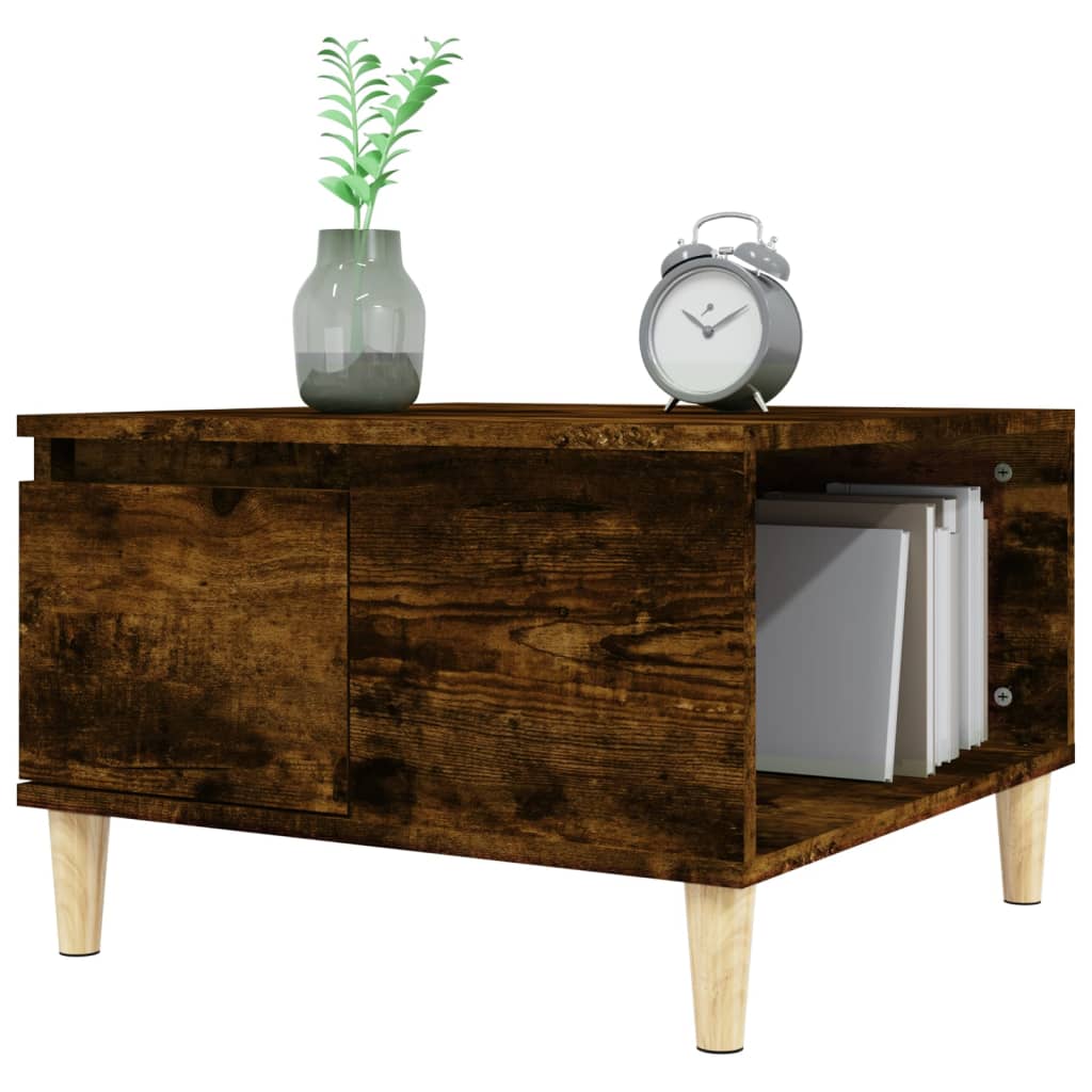 Table basse chêne fumé 55x55x36,5 cm bois d'ingénierie - XIOS