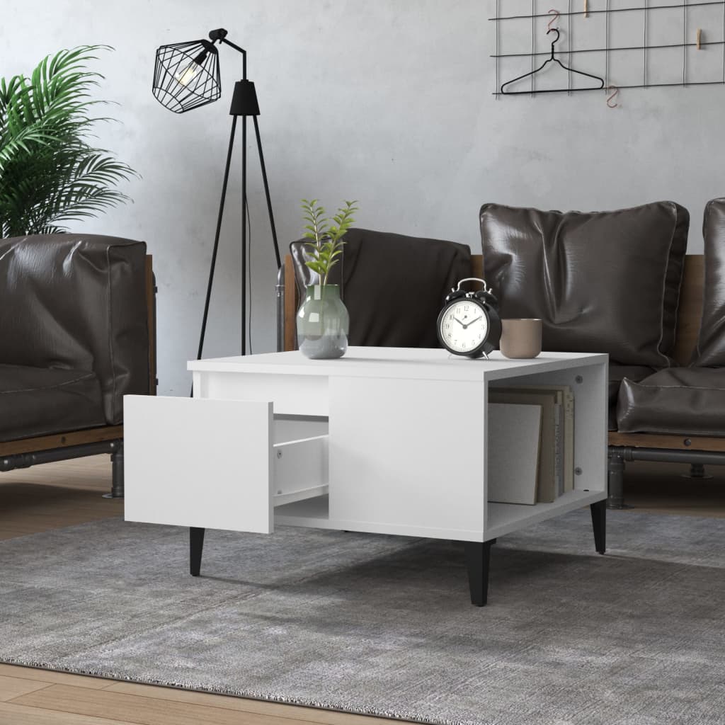 Table basse blanc 55x55x36,5 cm bois d'ingénierie - XIOS