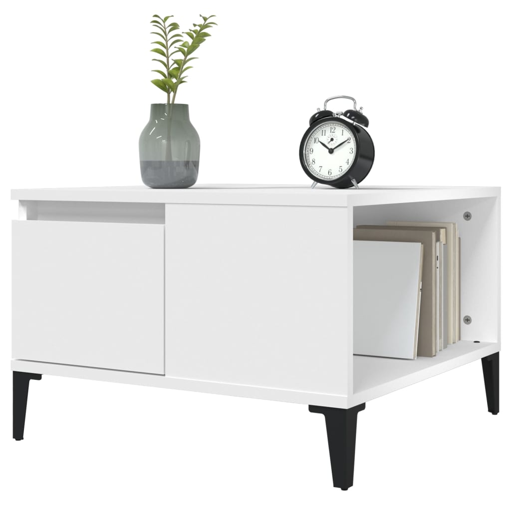Table basse blanc 55x55x36,5 cm bois d'ingénierie - XIOS